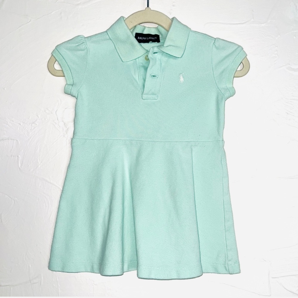 Ralph Lauren Mint Green Seafoam Mini Tennis Polo Dress size 24 mo